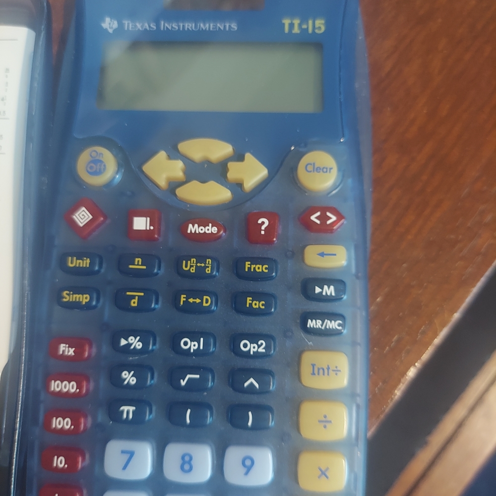 Texas Instruments TI-15 Kids Scientific Calculator - Blue and Yellow